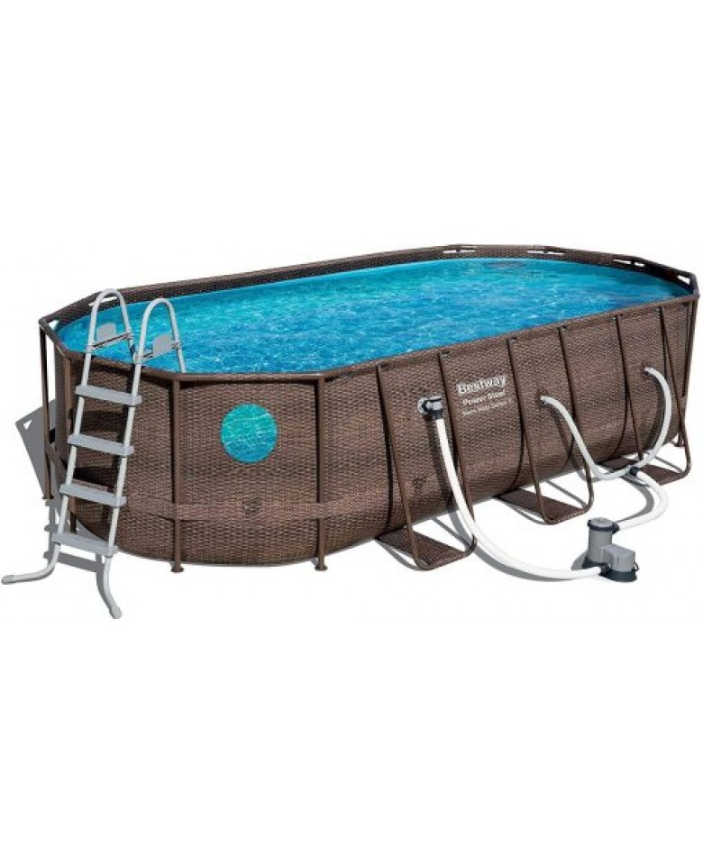 Bestway 18ft x 9ft x 48 inch Swimming Pool Set with Pump and Maintenance Kit