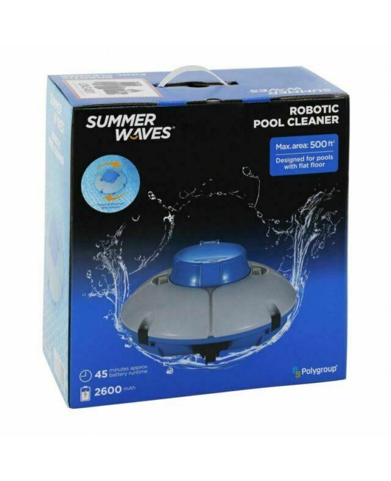 Summer Waves Robotic Cordless Rechargeable Swimming Pool Vacuum Cleaner System
