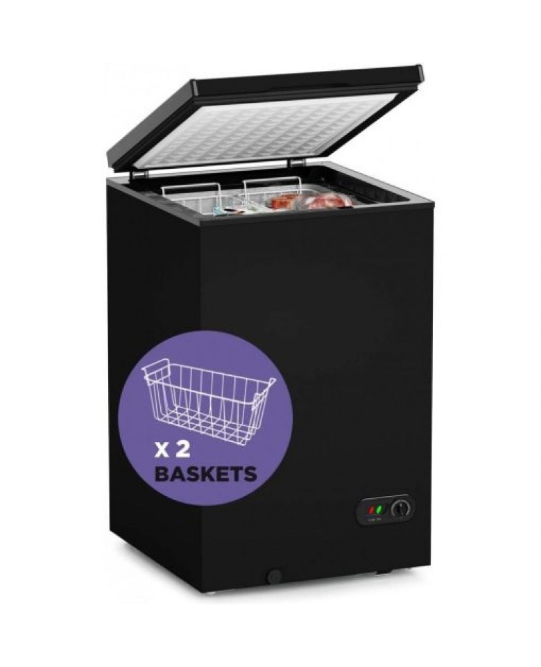 Northair Chest Freezer – 3.5 Cu Ft with 2 Removable Baskets – Reach In Freezer Chest – Quiet Compact Freezer – 7 Temperature Settings – Black