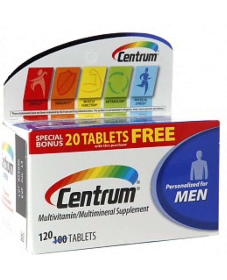 Centrum Men Multivitamin Multimineral Supplement Tablets, 120 per Unit - 12 per case.