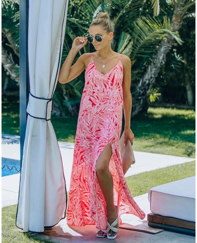 Marin Palm Print Maxi Dress