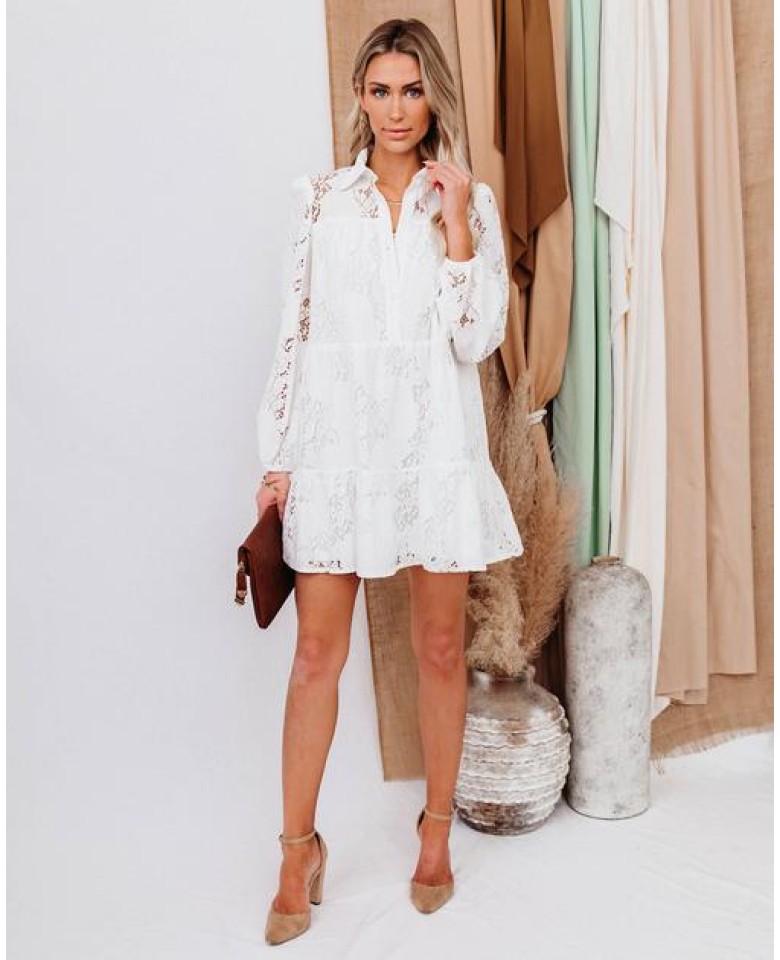 Touched By Sunshine Collared Lace Dress