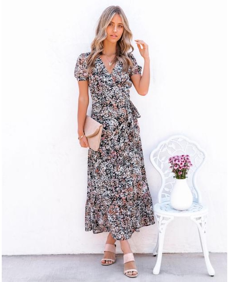 Barclay Floral Wrap Maxi Dress