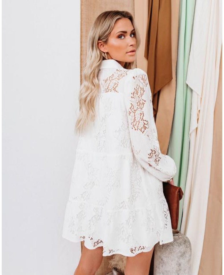 Touched By Sunshine Collared Lace Dress